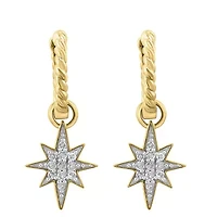 Diamond Earrings in Gold Plated Sterling Silver