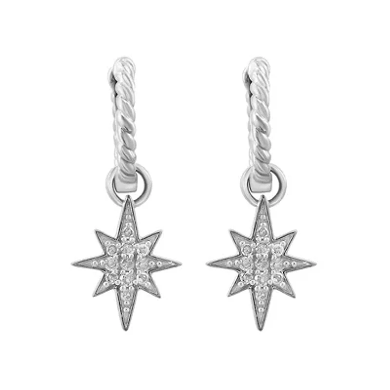 Diamond Earrings in Sterling Silver