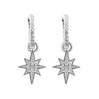 Diamond Earrings in Sterling Silver