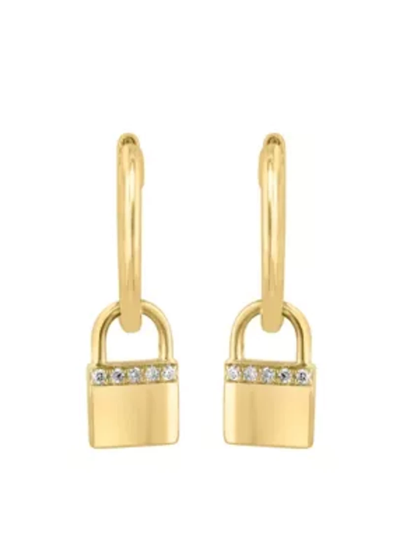 Diamond Earrings in 14K Yellow Gold