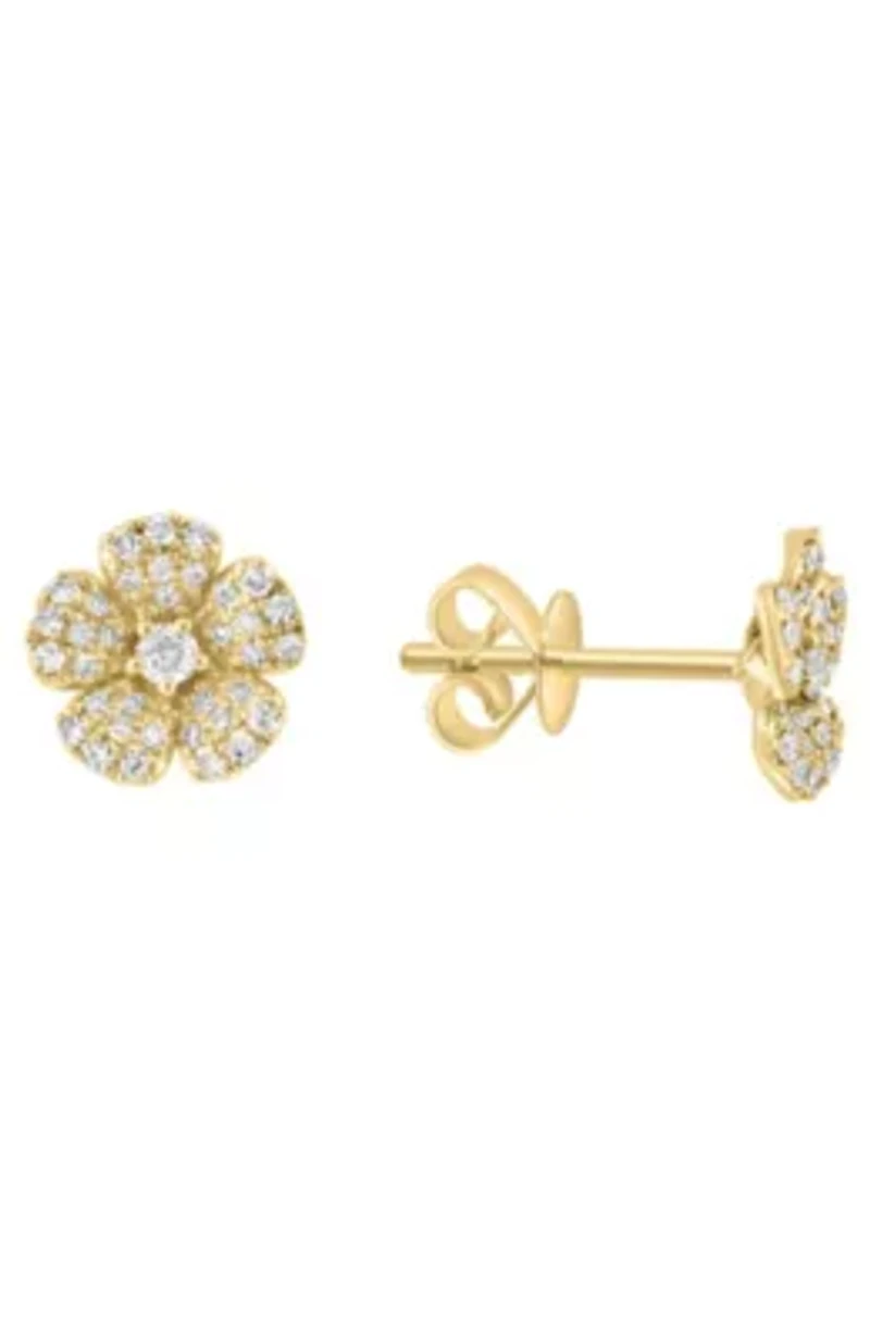 Diamond Earrings in 14K Yellow Gold
