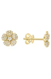 Diamond Earrings in 14K Yellow Gold