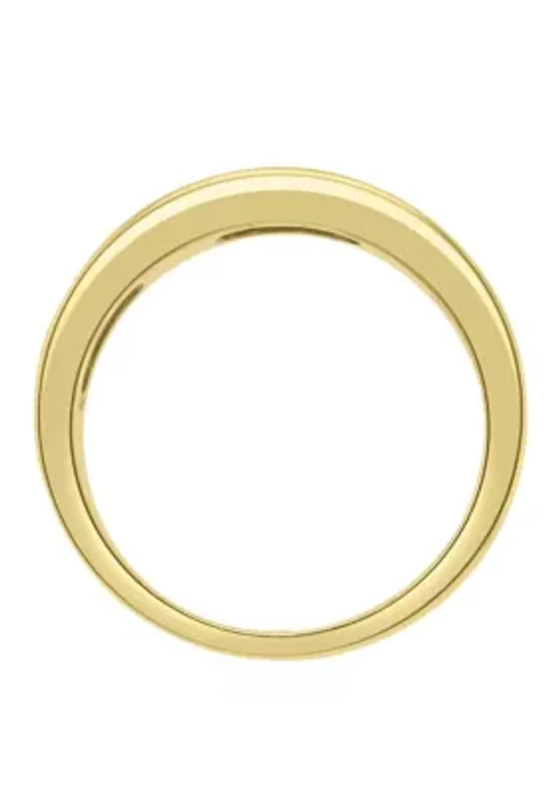 White And Black Diamond Ring In 14K Yellow Gold