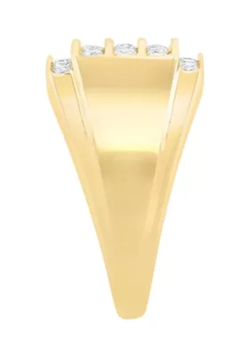 Diamond Ring In 10K Yellow Gold