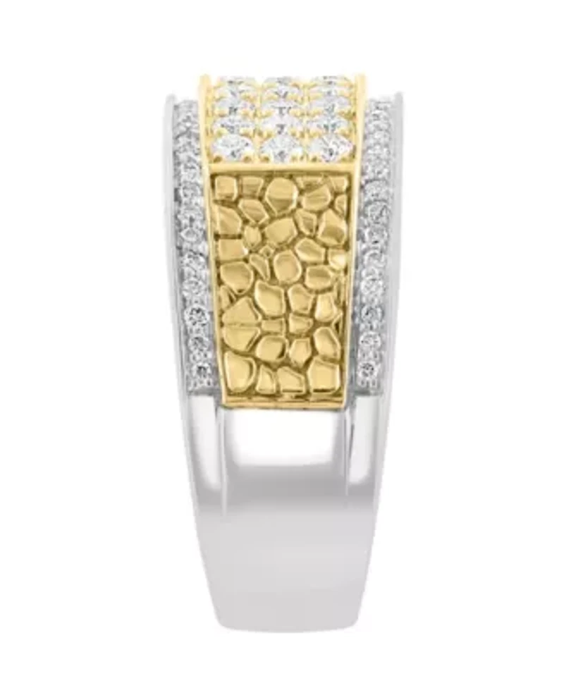 Diamond Ring In 10K White & Yellow Gold