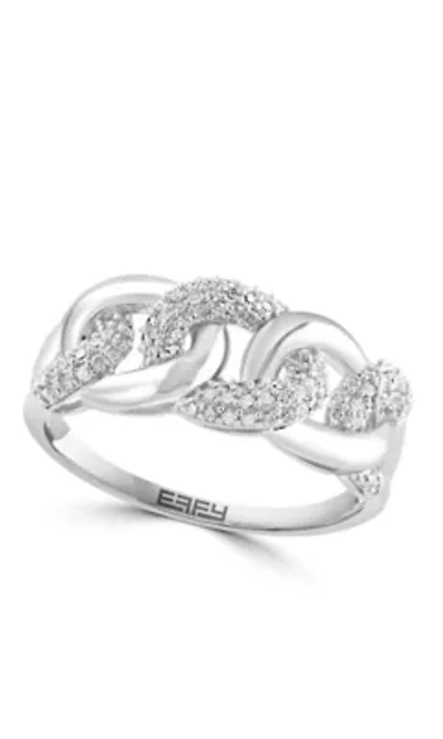 Diamond Ring in Sterling Silver