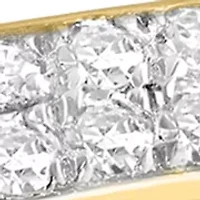 Sterling Silver & 14K Yellow Gold Plated Diamond Ring