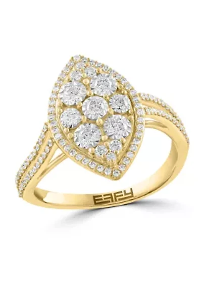 Diamond Ring in 14K Yellow and White Gold