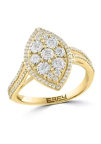 Diamond Ring in 14K Yellow and White Gold