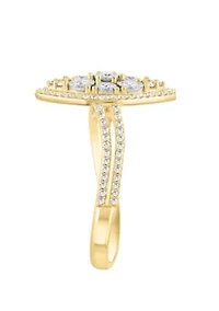 Diamond Ring in 14K Yellow and White Gold