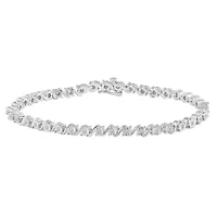1/3Ctw Diamond Tennis Bracelet in 925 Sterling Silver Standard Length 7 Inches
