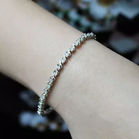 1/3Ctw Diamond Tennis Bracelet in 925 Sterling Silver Standard Length 7 Inches