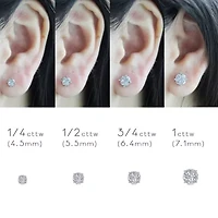 1/2Ctw Round Diamond Women Stud Earrings Set in 925 Sterling Silver