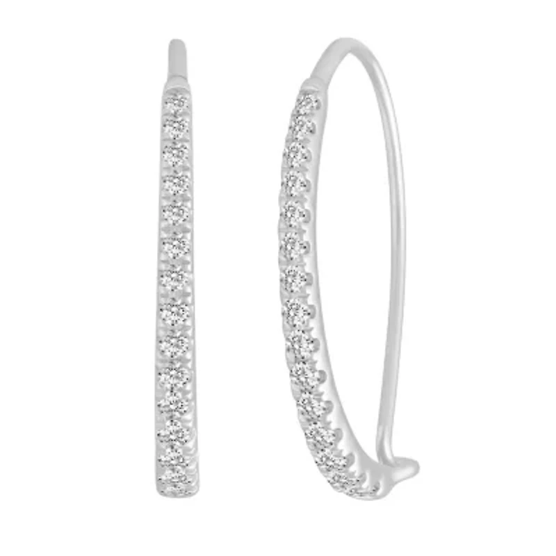 1/2 ct. t.w. Natural Diamond Hoop Earring set in 925 Sterling Silver