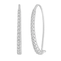 1/2 ct. t.w. Natural Diamond Hoop Earring set in 925 Sterling Silver
