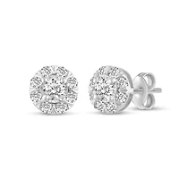 1/2Ctw Diamond Stud Earrings Set in 925 Sterling Silver