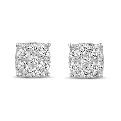 1.00Ct Cushion Diamond Women Stud Earrings Set in 925 Sterling Silver