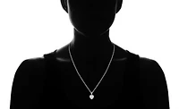 1/8Ctw Diamond Heart Cluster Fashion Pendant in Sterling Silver with 18" cable chain