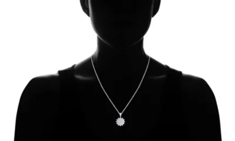 1/ ct. t.w. Natural Diamond Cluster Pendant set in 925 Sterling Silver with 18" Cable Chain