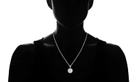 1/ ct. t.w. Natural Diamond Cluster Pendant set in 925 Sterling Silver with 18" Cable Chain