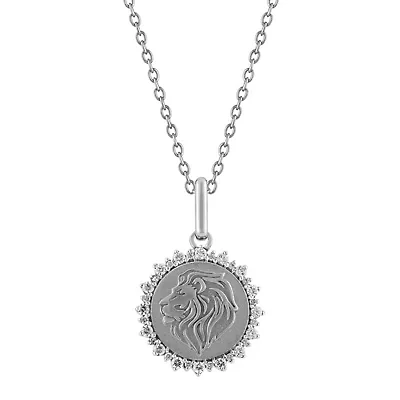 1/3CTW DIA LEO PENDANT IN STERLING SILVER