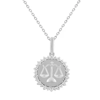 1/3CTW DIA LIBRA PENDANT IN STERLING SILVER