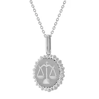 1/3CTW DIA LIBRA PENDANT IN STERLING SILVER
