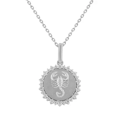 1/3CTW DIA SCORPIO PENDANT IN STERLING SILVER