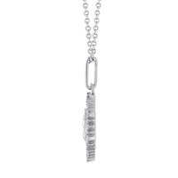 1/4Ctw Medallion Honey Bee Diamond Pendant in 925 Sterling Silver with 18" Cable Chain
