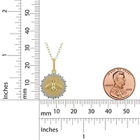 1/4Ctw Medallion Honey Bee Diamond Pendant in 925 Silver with 18K Yellow Gold Plating 18" Cable Chain