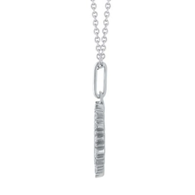 1/4Ctw Medallion Paw Diamond Pendant in 925 Sterling Silver with 18" Cable Chain