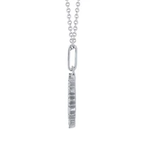 1/4Ctw Medallion Paw Diamond Pendant in 925 Sterling Silver with 18" Cable Chain
