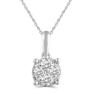 Lab Created / CTW Lab Grown Diamond Pendant Set in 925 Sterling Silver with 18" Cable Chain F Color SI2 Clarity