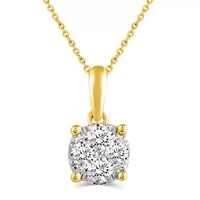 Lab Created / CTW Lab Grown Diamond Pendant Set in 925 Silver Yellow Gold Plating with 18" Cable Chain F Color SI2 Clarity