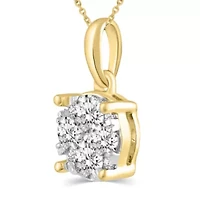 Lab Created / CTW Lab Grown Diamond Pendant Set in 925 Silver Yellow Gold Plating with 18" Cable Chain F Color SI2 Clarity