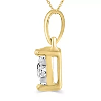 Lab Created / CTW Lab Grown Diamond Pendant Set in 925 Silver Yellow Gold Plating with 18" Cable Chain F Color SI2 Clarity