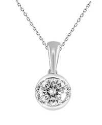 Lab Created 1/2 Carat tw Lab Grown Diamond Necklace set in 14K Gold 18 Inches