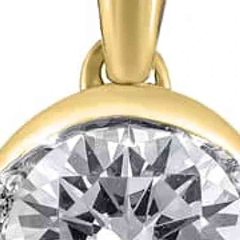 Lab Created 1/2 Carat tw Lab Grown Diamond Necklace set in 14K Yellow Gold 18 Inches