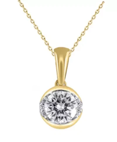 Lab Created 1/2 Carat tw Lab Grown Diamond Necklace set in 14K Yellow Gold 18 Inches