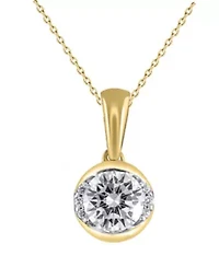 Lab Created 1/2 Carat tw Lab Grown Diamond Necklace set in 14K Yellow Gold 18 Inches