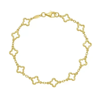 14k Gold Fashion Clover Link Bracelet