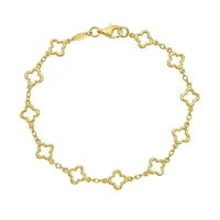 14k Gold Fashion Clover Link Bracelet