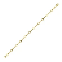 14k Gold Fashion Clover Link Bracelet