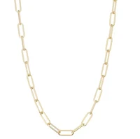 14K Gold Over Sterling Silver Mens Paperclip Chain Necklace