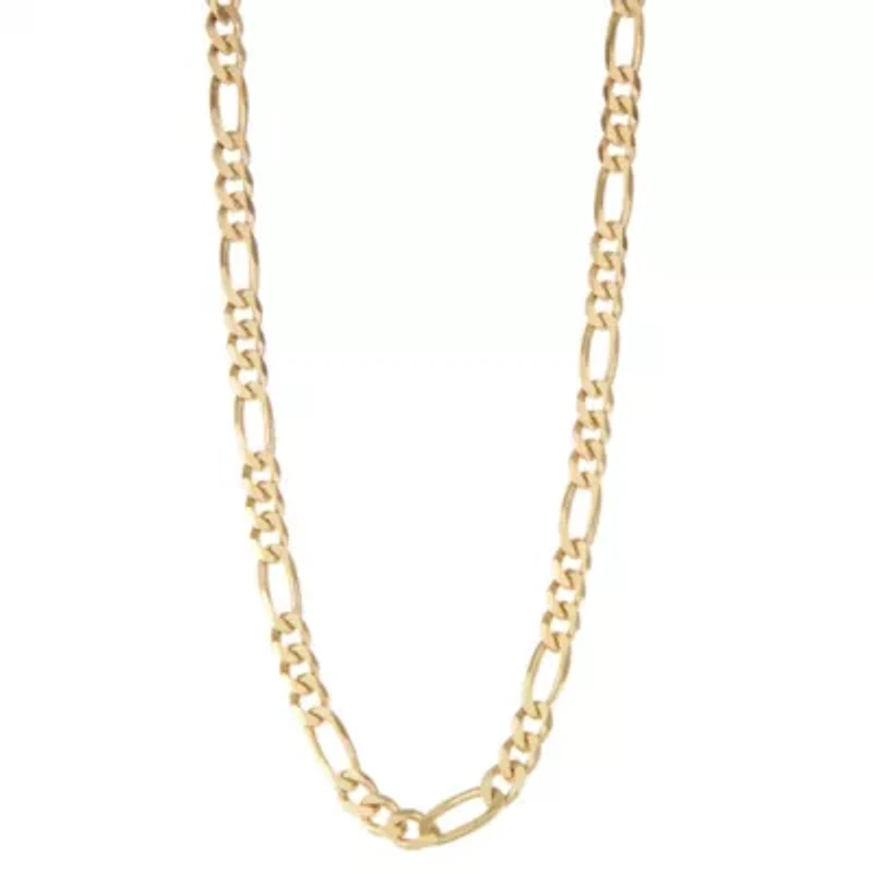 14K Gold Over Sterling Silver Mens Figaro Chain Necklace