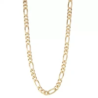 14K Gold Over Sterling Silver Mens Figaro Chain Necklace