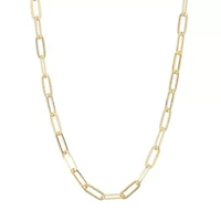 14K Gold Over Sterling Silver Mens Paperclip Chain Necklace