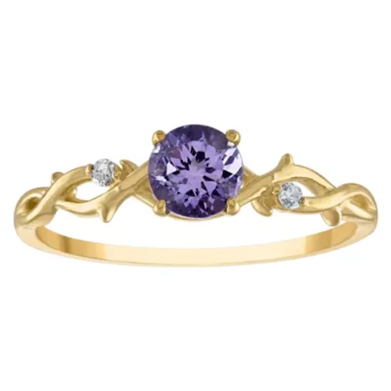 10K Gold Tanzanite And Diamond Ring