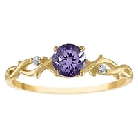10K Gold Tanzanite And Diamond Ring