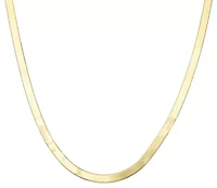 14K Gold Over Sterling Silver Mens Herringbone Chain Necklace